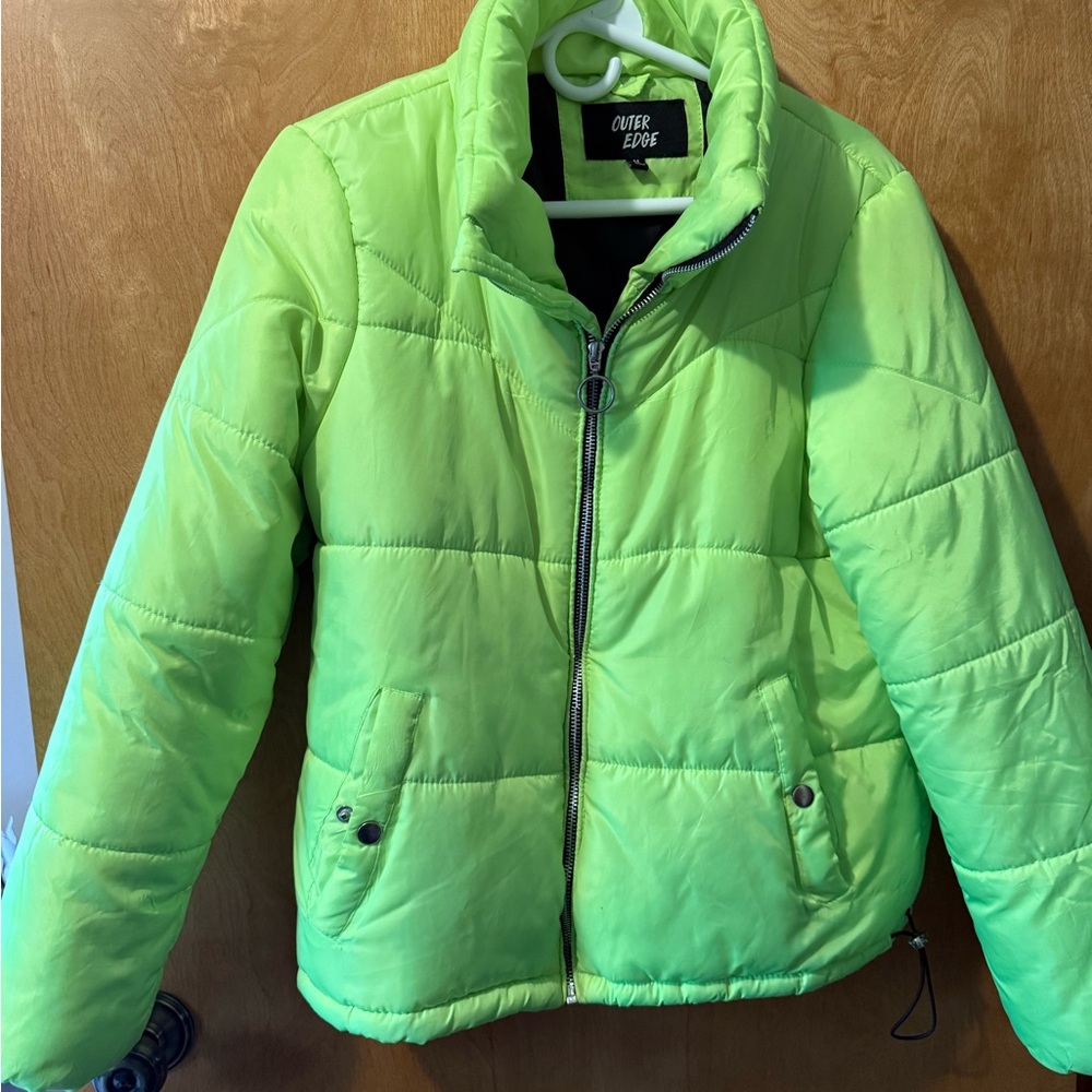 Outer Edge Neon Green Puffer Jacket
